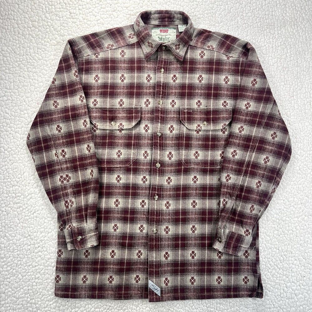 Levi’s Authentic‎ Signature Flannel Shirt Men’s Medium Plaid Santa Fe Western